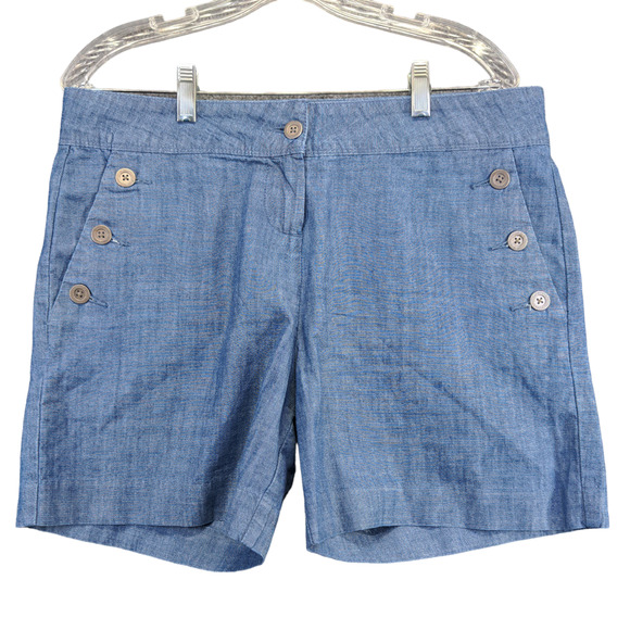 The Limited Women's Chino Shorts Blue Size 10 100% Cotton Slash Pockets - Picture 1 of 11